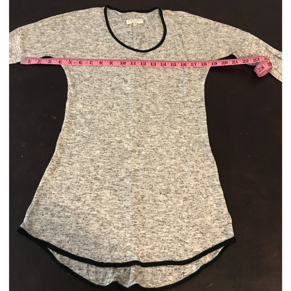 Rag & Bone Spine Pipping Trimmed Long Sleeve Heathered Tee - Picture 6 of 9